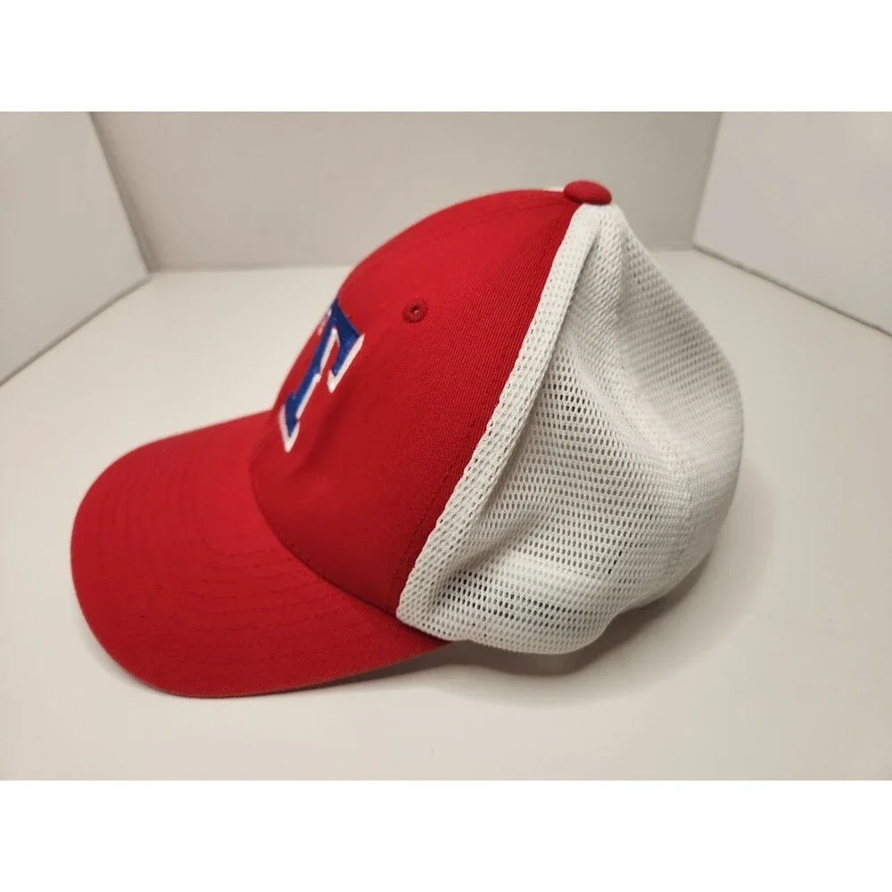 Texas Rangers Hat Cap Snap Back Trucker Mesh MLB Baseball Red 110‎ Flexfit Tech